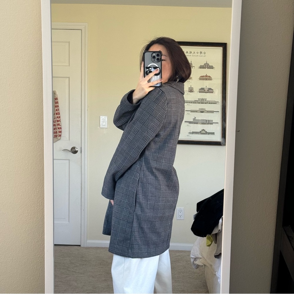 Plaid Long Coat - image 3